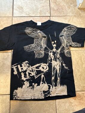 The Used - Black Graphic Short Sleeve Tee with Winged Angel Print